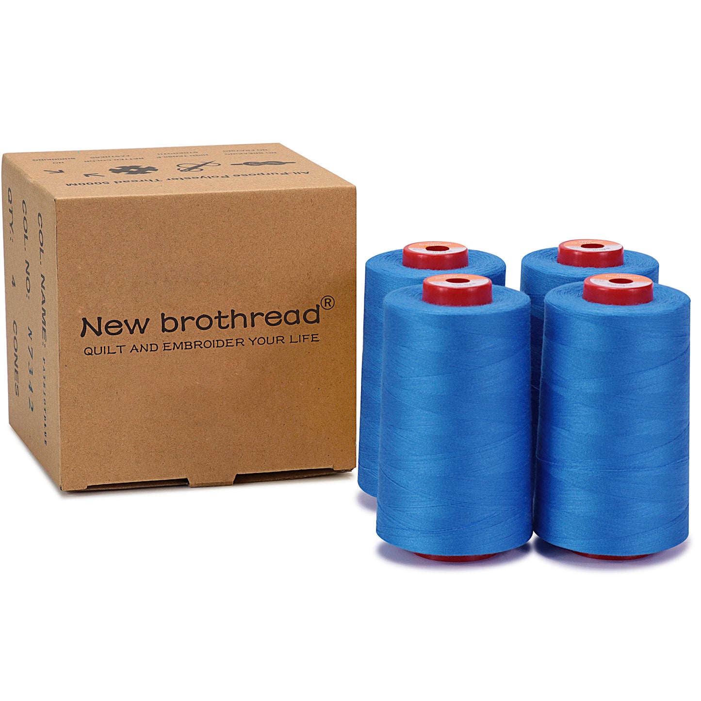 New brothread - 30 Options - Large Cones of 5500Y (5000M) Each All Purpose Spun Polyester Thread 40S/2 (Tex27) for Serger, Overlock, Quilting, Piecing and Sewing