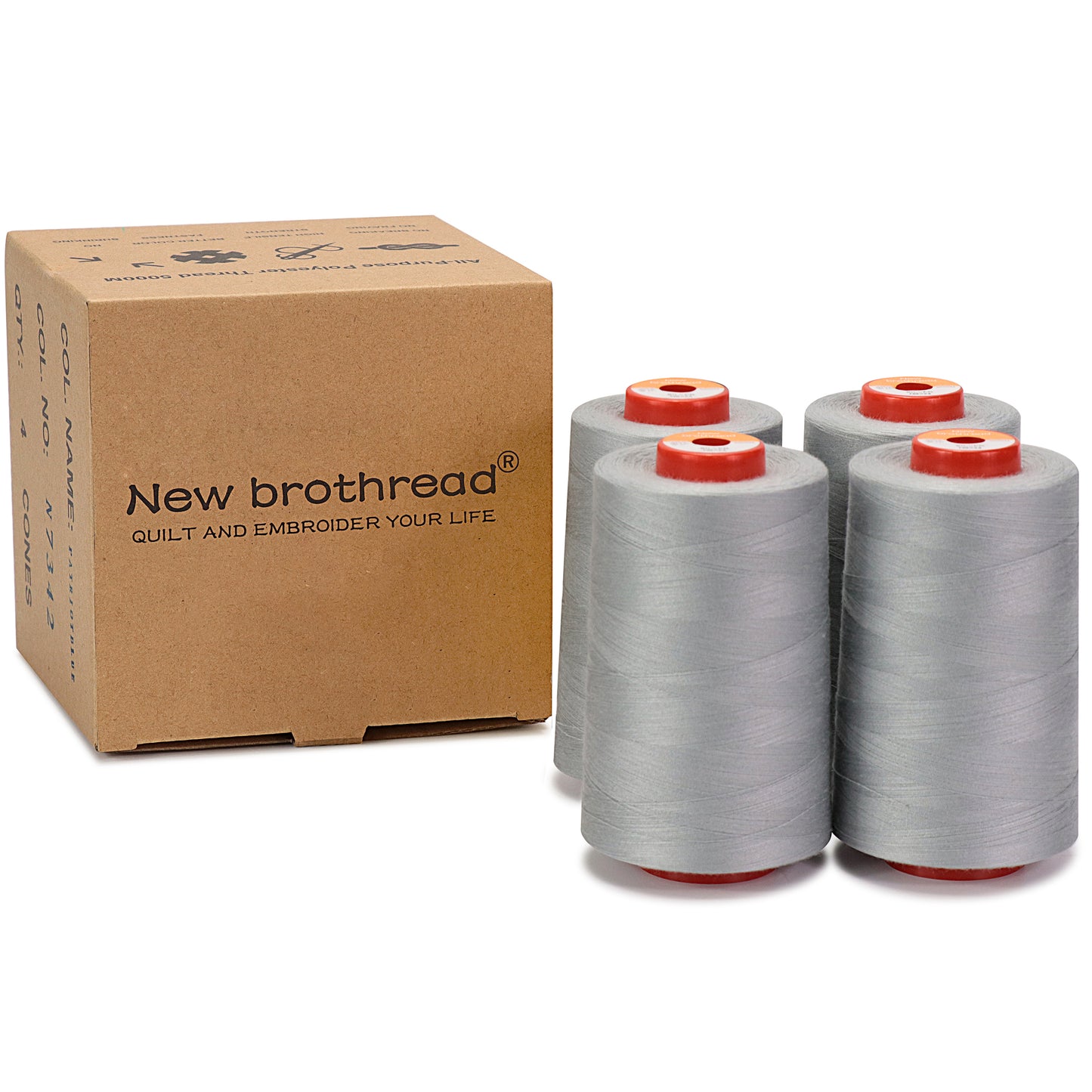 New brothread - 30 Options - Large Cones of 5500Y (5000M) Each All Purpose Spun Polyester Thread 40S/2 (Tex27) for Serger, Overlock, Quilting, Piecing and Sewing