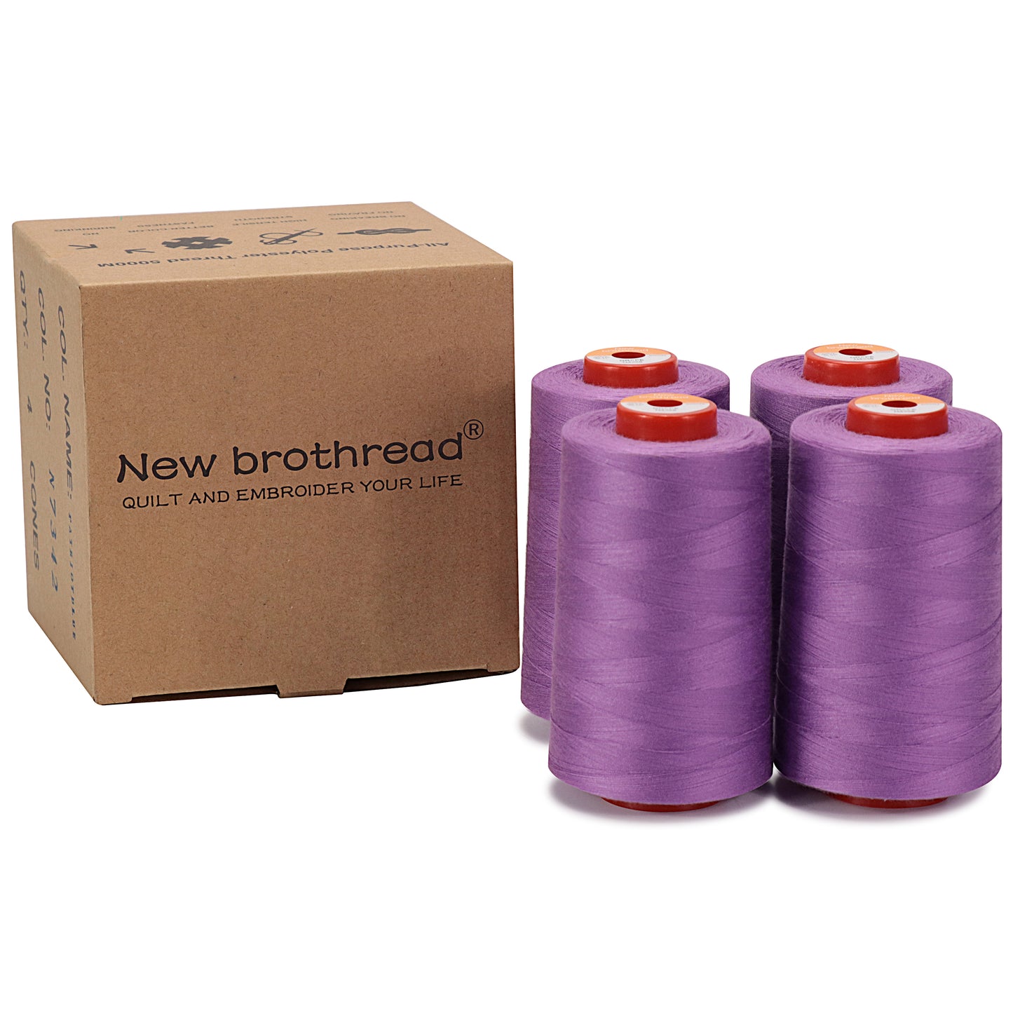 New brothread - 30 Options - Large Cones of 5500Y (5000M) Each All Purpose Spun Polyester Thread 40S/2 (Tex27) for Serger, Overlock, Quilting, Piecing and Sewing