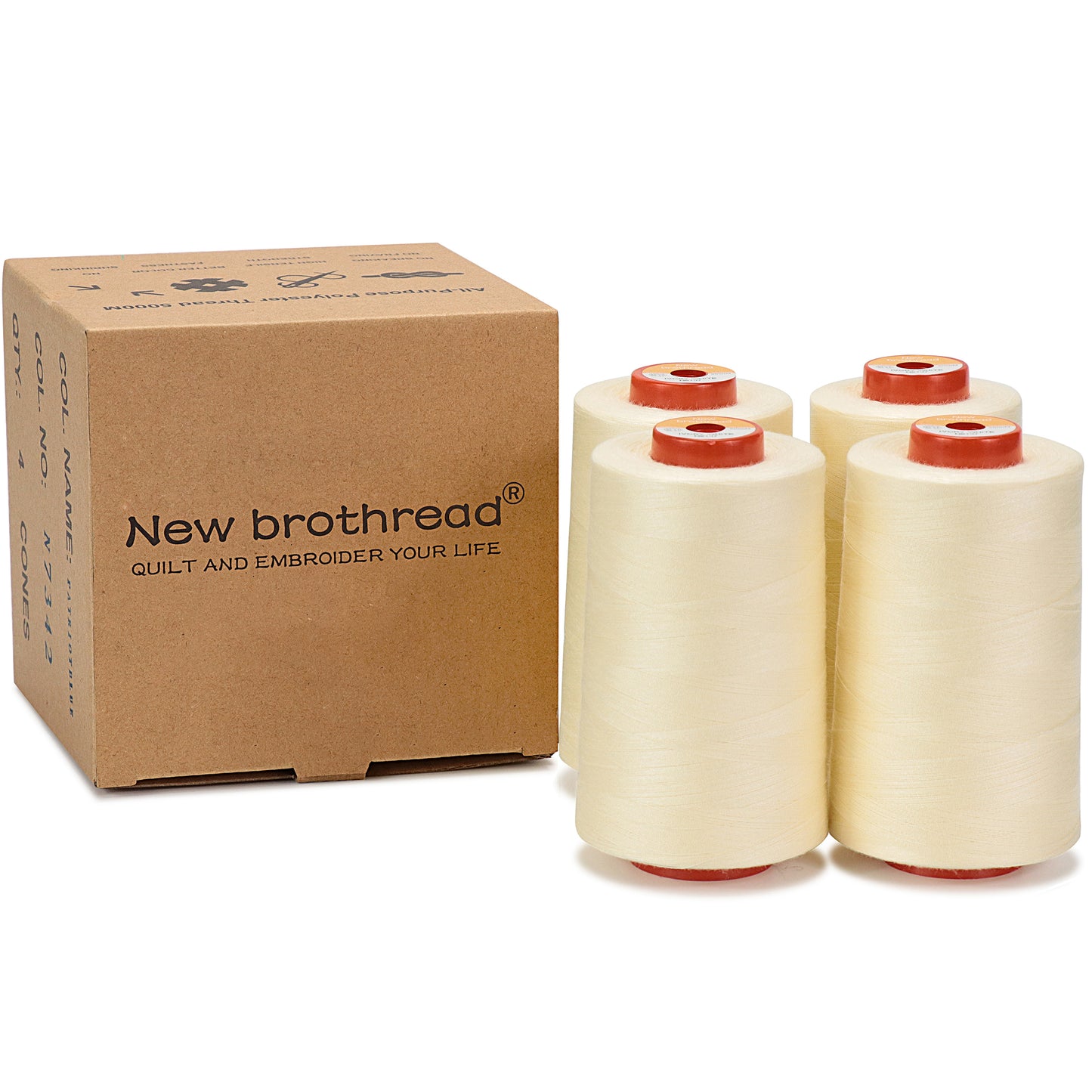 New brothread - 30 Options - Large Cones of 5500Y (5000M) Each All Purpose Spun Polyester Thread 40S/2 (Tex27) for Serger, Overlock, Quilting, Piecing and Sewing