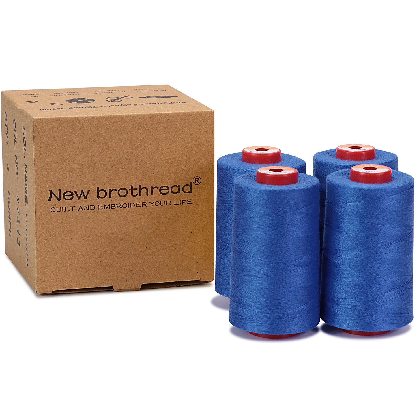New brothread - 30 Options - Large Cones of 5500Y (5000M) Each All Purpose Spun Polyester Thread 40S/2 (Tex27) for Serger, Overlock, Quilting, Piecing and Sewing