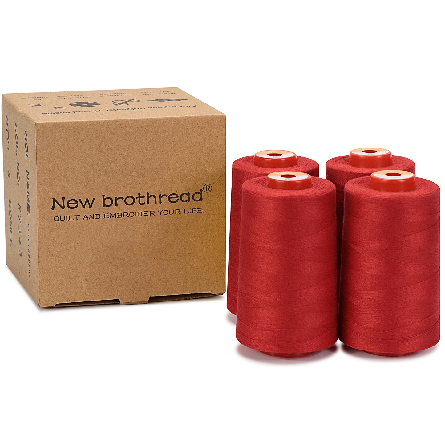 New brothread - 30 Options - Large Cones of 5500Y (5000M) Each All Purpose Spun Polyester Thread 40S/2 (Tex27) for Serger, Overlock, Quilting, Piecing and Sewing