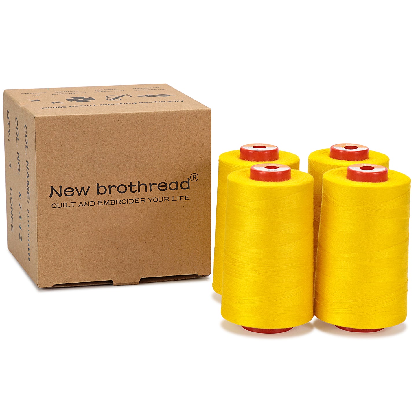 New brothread - 30 Options - Large Cones of 5500Y (5000M) Each All Purpose Spun Polyester Thread 40S/2 (Tex27) for Serger, Overlock, Quilting, Piecing and Sewing