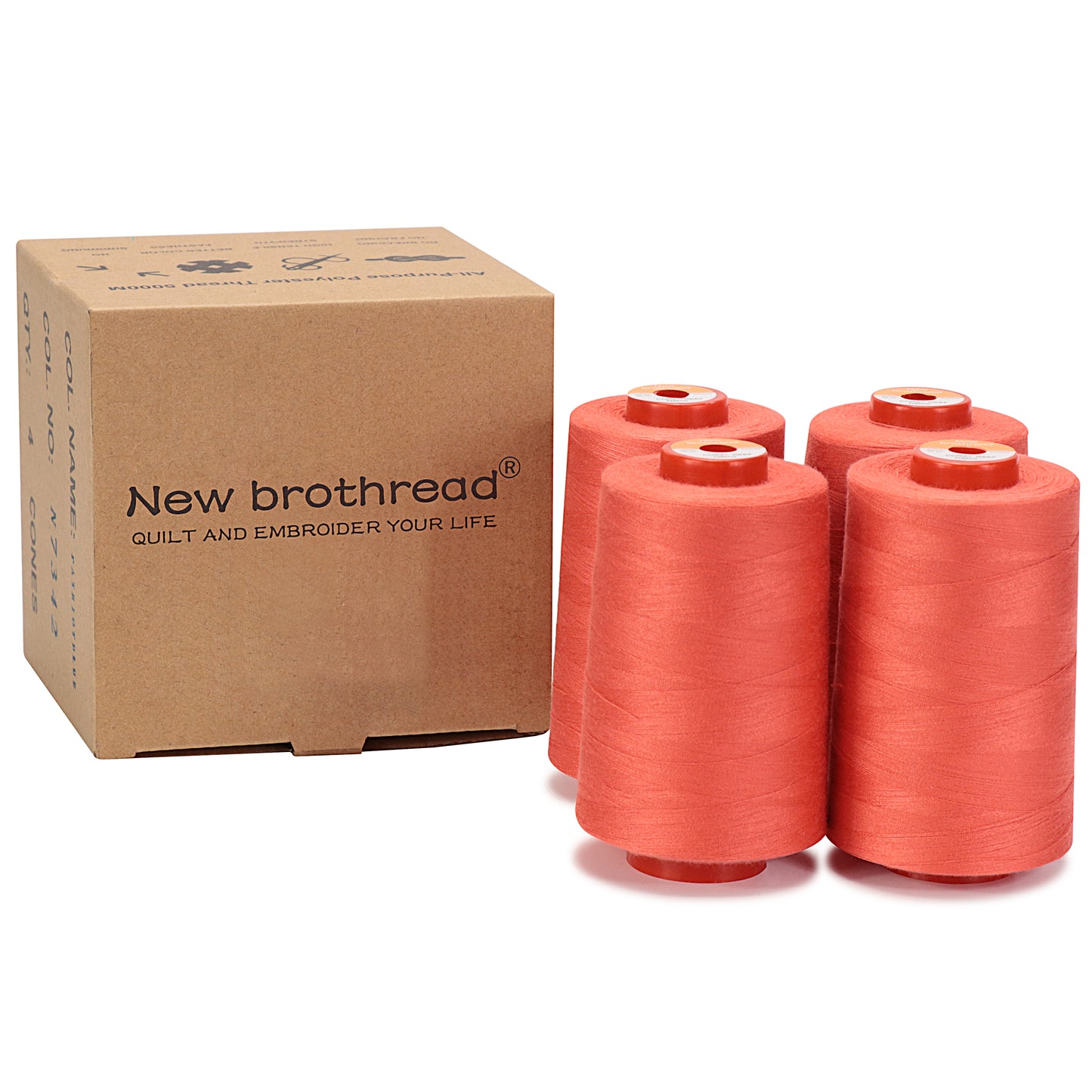 New brothread - 30 Options - Large Cones of 5500Y (5000M) Each All Purpose Spun Polyester Thread 40S/2 (Tex27) for Serger, Overlock, Quilting, Piecing and Sewing