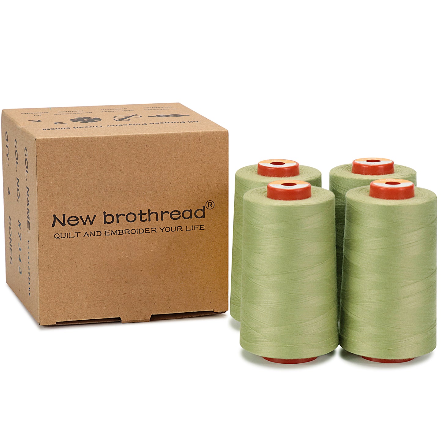 New brothread - 30 Options - Large Cones of 5500Y (5000M) Each All Purpose Spun Polyester Thread 40S/2 (Tex27) for Serger, Overlock, Quilting, Piecing and Sewing