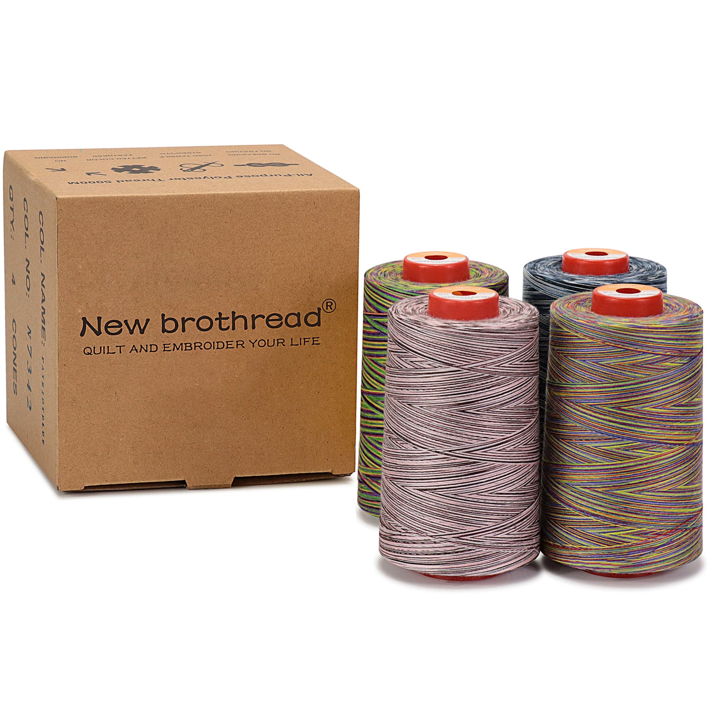 New brothread - 30 Options - Large Cones of 5500Y (5000M) Each All Purpose Spun Polyester Thread 40S/2 (Tex27) for Serger, Overlock, Quilting, Piecing and Sewing