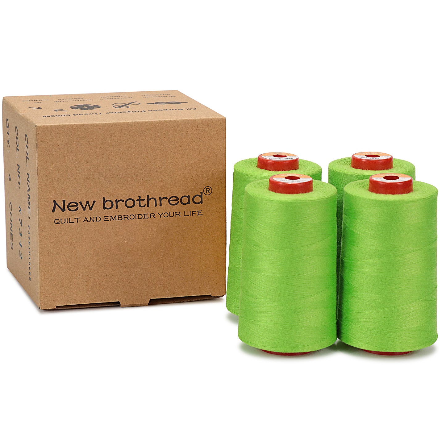 New brothread - 30 Options - Large Cones of 5500Y (5000M) Each All Purpose Spun Polyester Thread 40S/2 (Tex27) for Serger, Overlock, Quilting, Piecing and Sewing