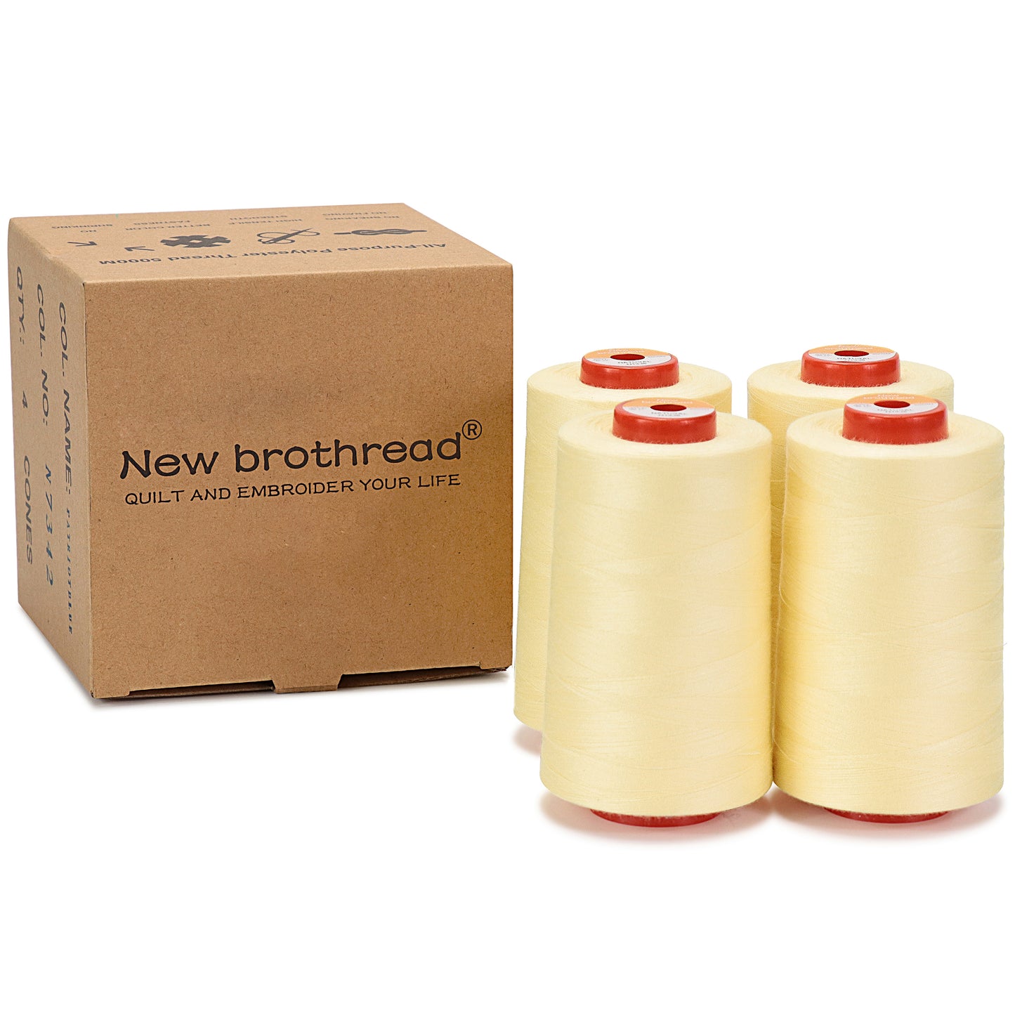 New brothread - 30 Options - Large Cones of 5500Y (5000M) Each All Purpose Spun Polyester Thread 40S/2 (Tex27) for Serger, Overlock, Quilting, Piecing and Sewing