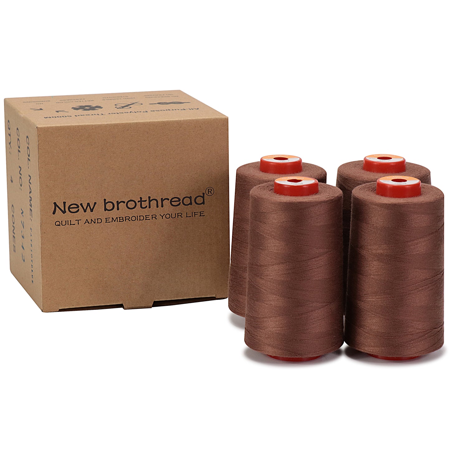 New brothread - 30 Options - Large Cones of 5500Y (5000M) Each All Purpose Spun Polyester Thread 40S/2 (Tex27) for Serger, Overlock, Quilting, Piecing and Sewing