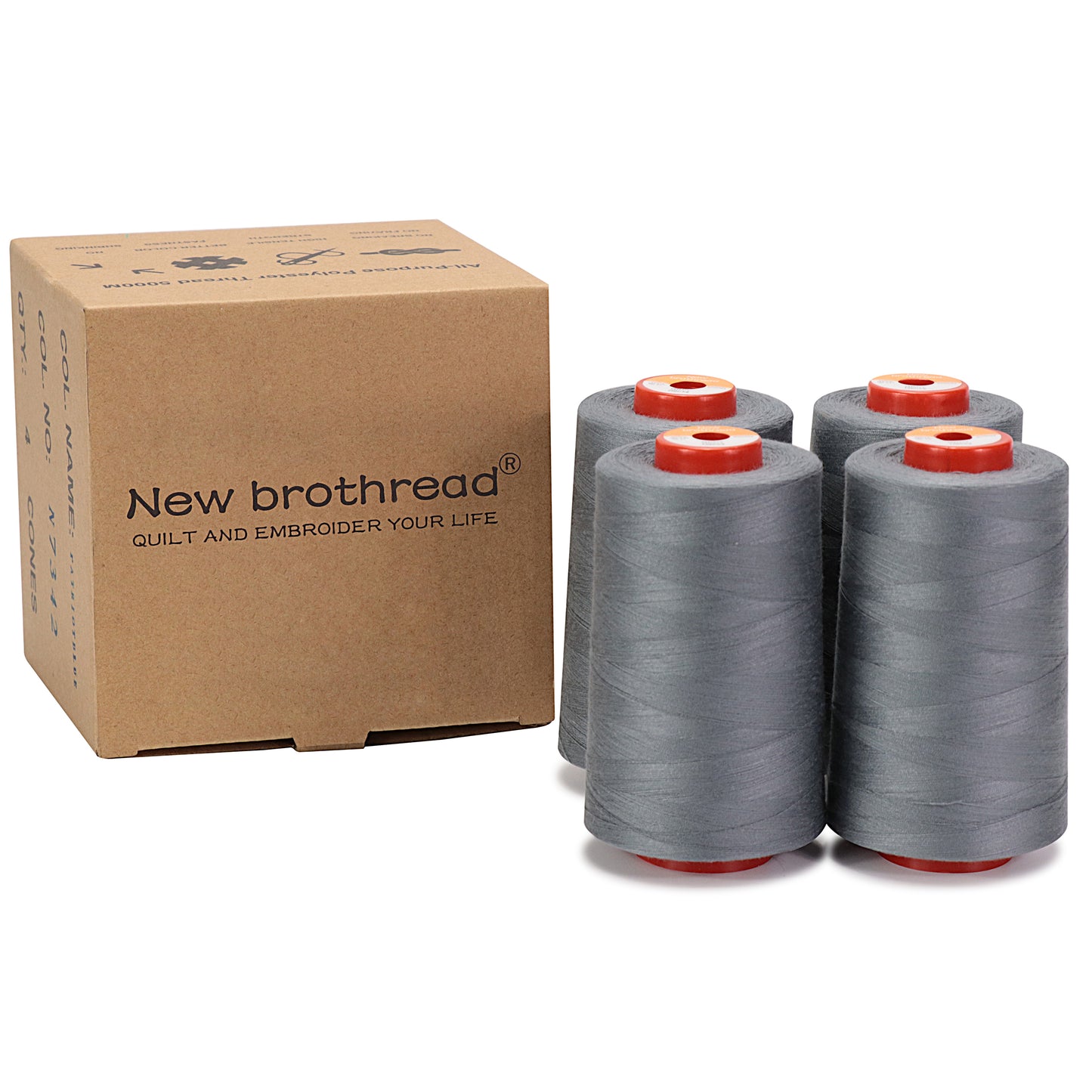 New brothread - 30 Options - Large Cones of 5500Y (5000M) Each All Purpose Spun Polyester Thread 40S/2 (Tex27) for Serger, Overlock, Quilting, Piecing and Sewing