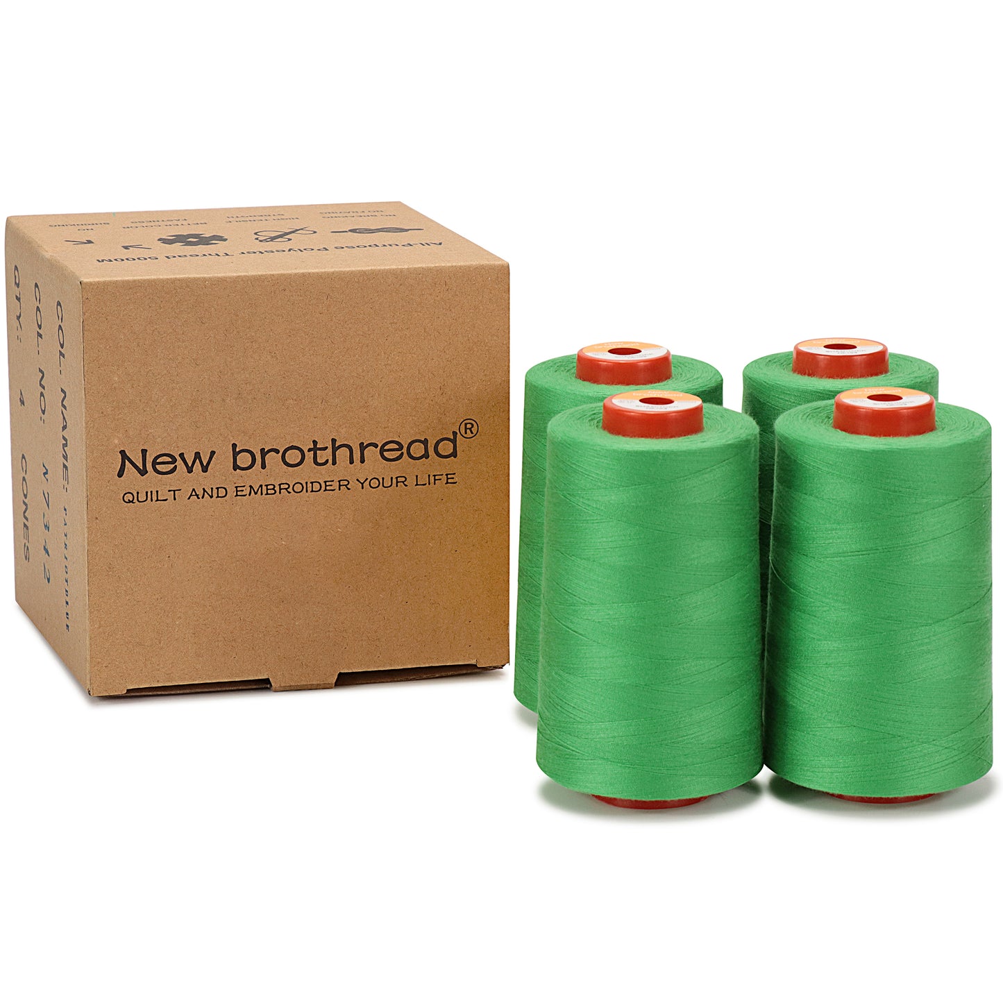 New brothread - 30 Options - Large Cones of 5500Y (5000M) Each All Purpose Spun Polyester Thread 40S/2 (Tex27) for Serger, Overlock, Quilting, Piecing and Sewing