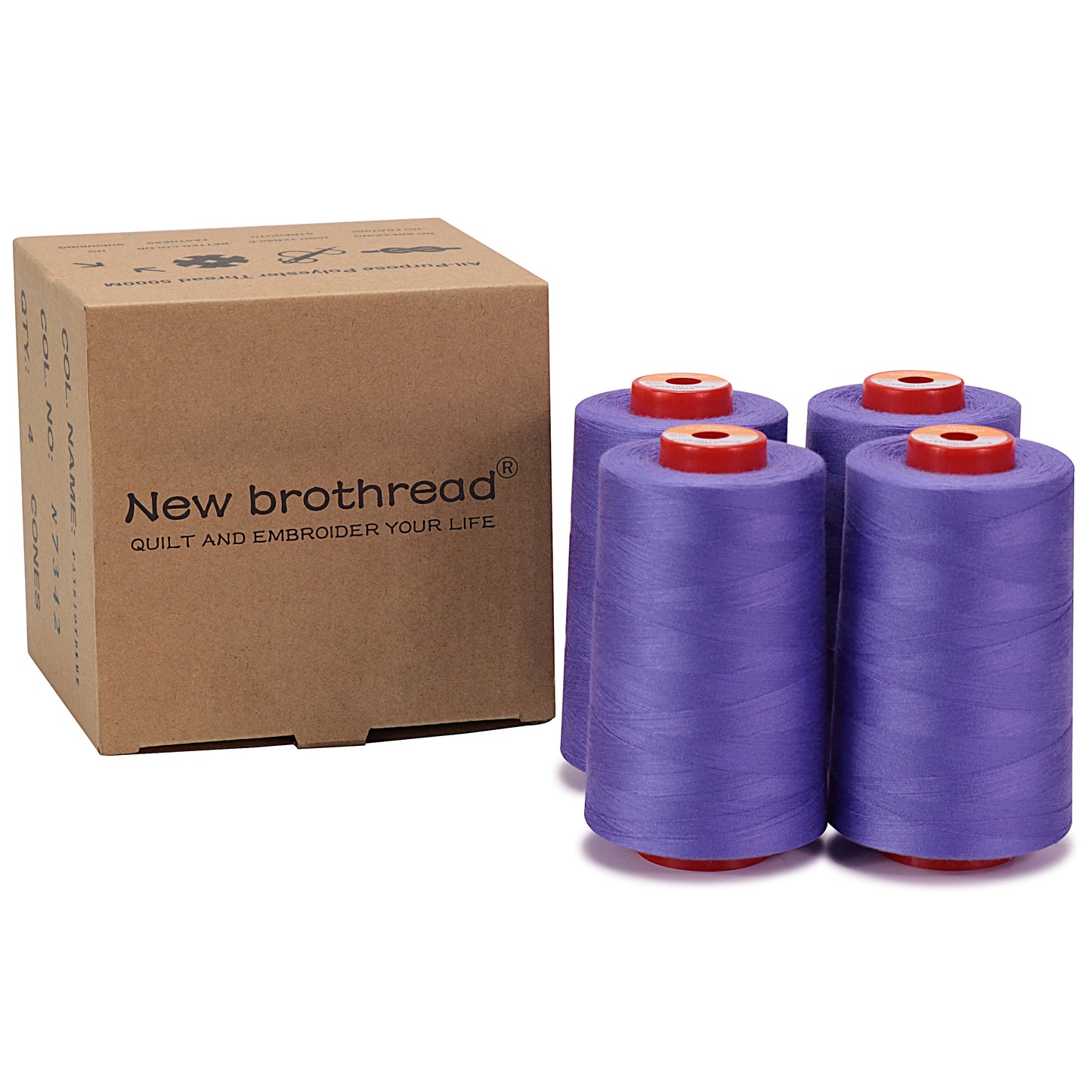 New brothread - 30 Options - Large Cones of 5500Y (5000M) Each All Purpose Spun Polyester Thread 40S/2 (Tex27) for Serger, Overlock, Quilting, Piecing and Sewing
