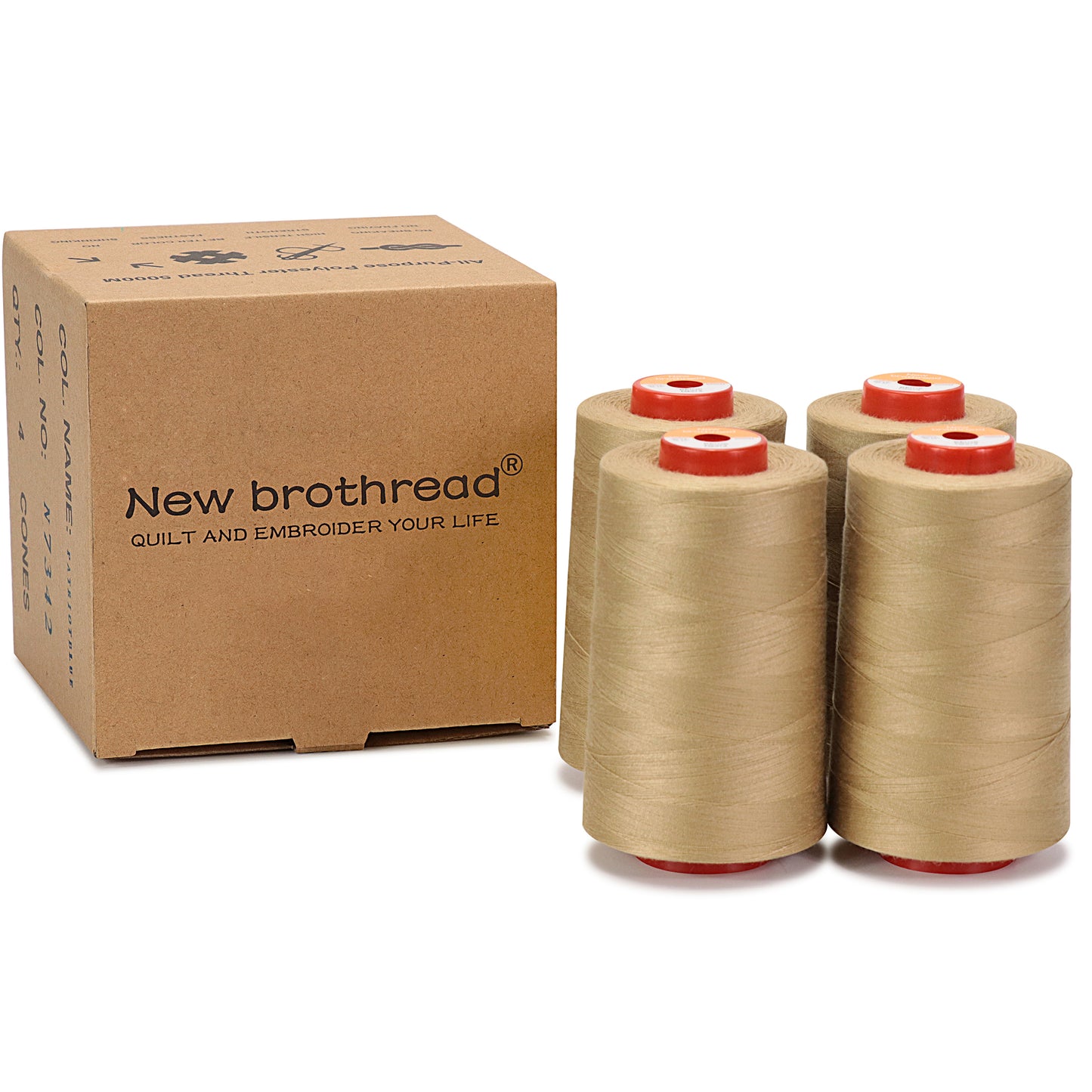New brothread - 30 Options - Large Cones of 5500Y (5000M) Each All Purpose Spun Polyester Thread 40S/2 (Tex27) for Serger, Overlock, Quilting, Piecing and Sewing