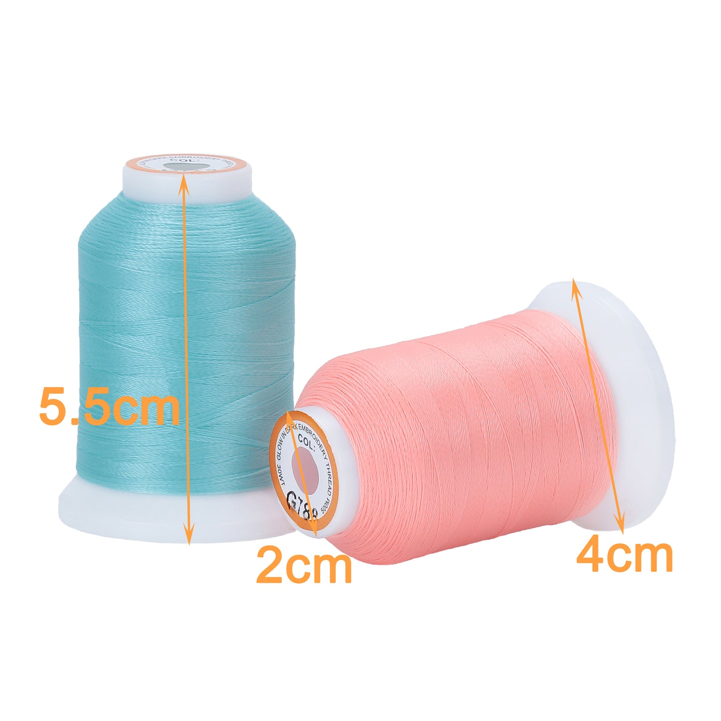 New brothread 8 Colors Luminary Glow in The Dark Embroidery Machine Thread Kit 30WT 500M(550Y)
