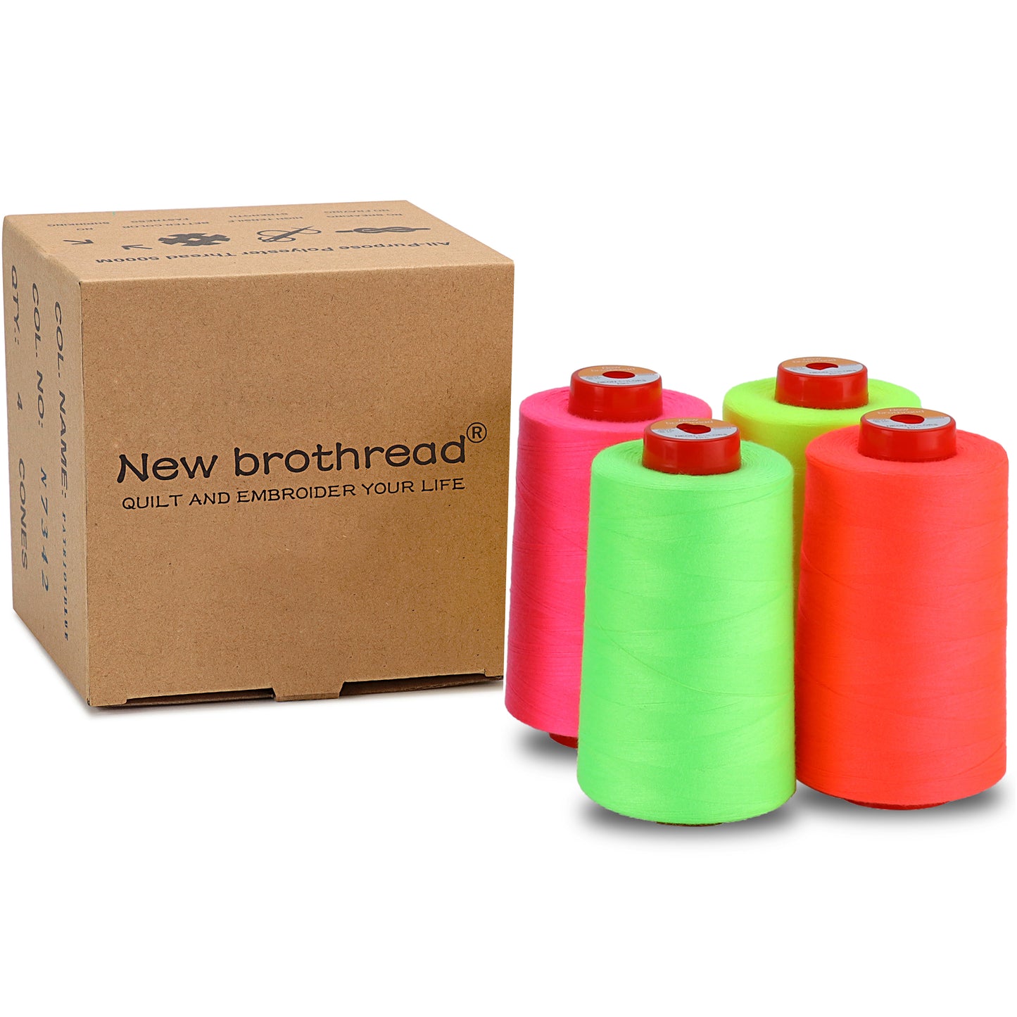 New brothread - 30 Options - Large Cones of 5500Y (5000M) Each All Purpose Spun Polyester Thread 40S/2 (Tex27) for Serger, Overlock, Quilting, Piecing and Sewing