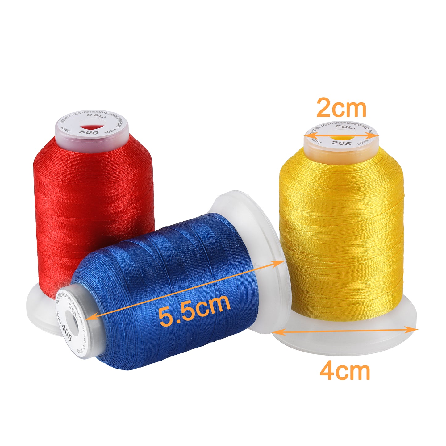 New brothread Embroidery Machine Thread Kit Including 40 Brother Colors + 8 Variegated Colors + 2 Metallic Colors for Brother Babylock Janome Singer Pfaff Husqvarna Bernina Embroidery and Sewing Machines