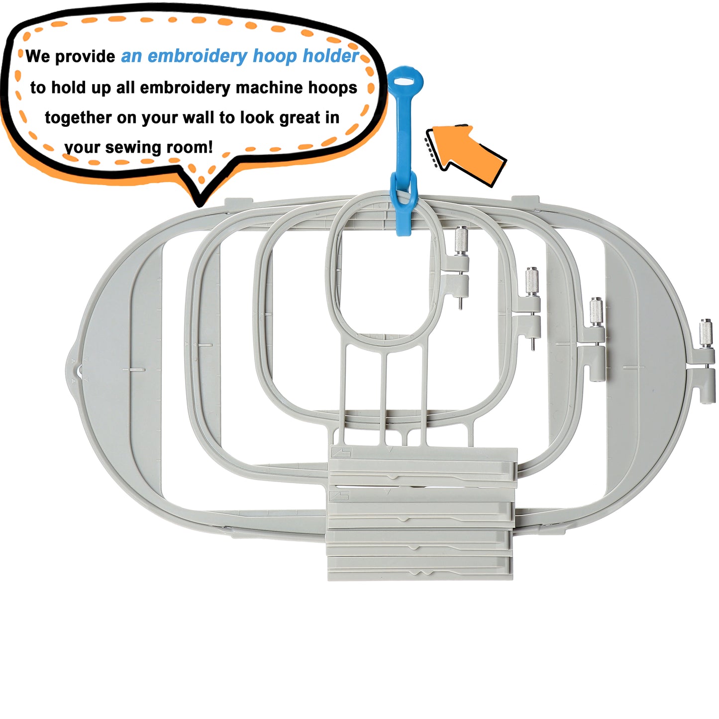 New brothread Embroidery Machine Hoop 4 in 1 Set (SA437+SA438+SA439+SA441) for Brother Innovis NQ3600D/3500D NQ1600E/1400E VE2200 4000D 1500D V7 V5 V3 VM5200/6200D BabyLock Ellegante/Aventura/Flourish