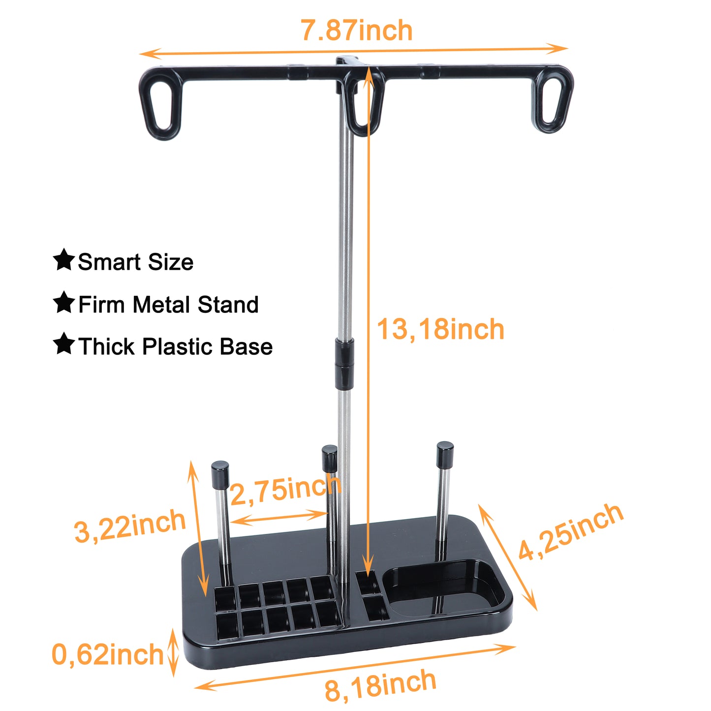Light Weight Thread Stand - Spools Holder for Domestic (Home-Base) Embroidery and Sewing Machines