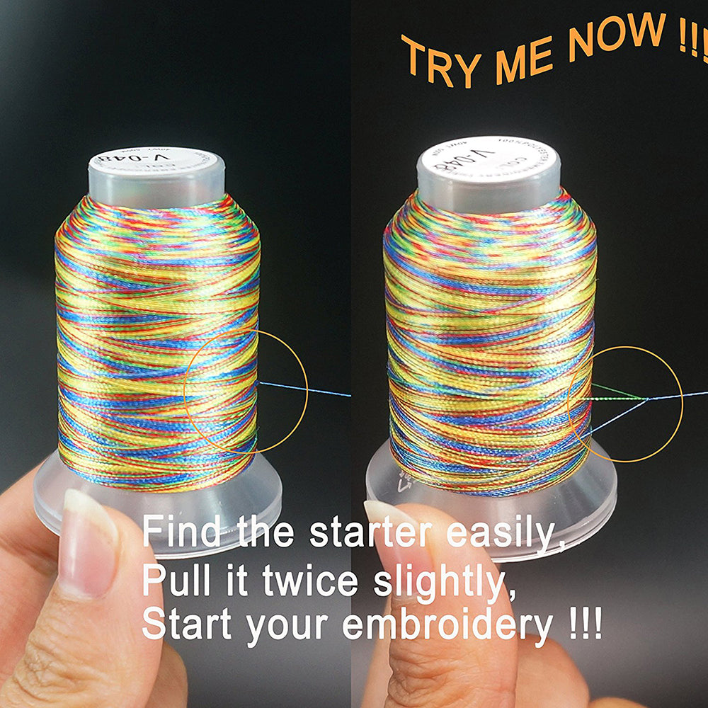 New Brothread 50 Colors Variegated Polyester Embroidery Machine Thread Kit 500M