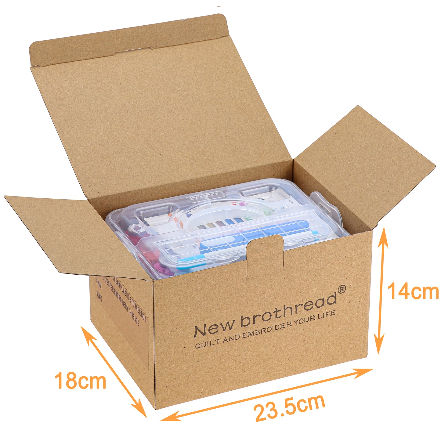 New brothread 40 Brother Colors 500m Each Embroidery Machine Thread with Clear Plastic Storage Box