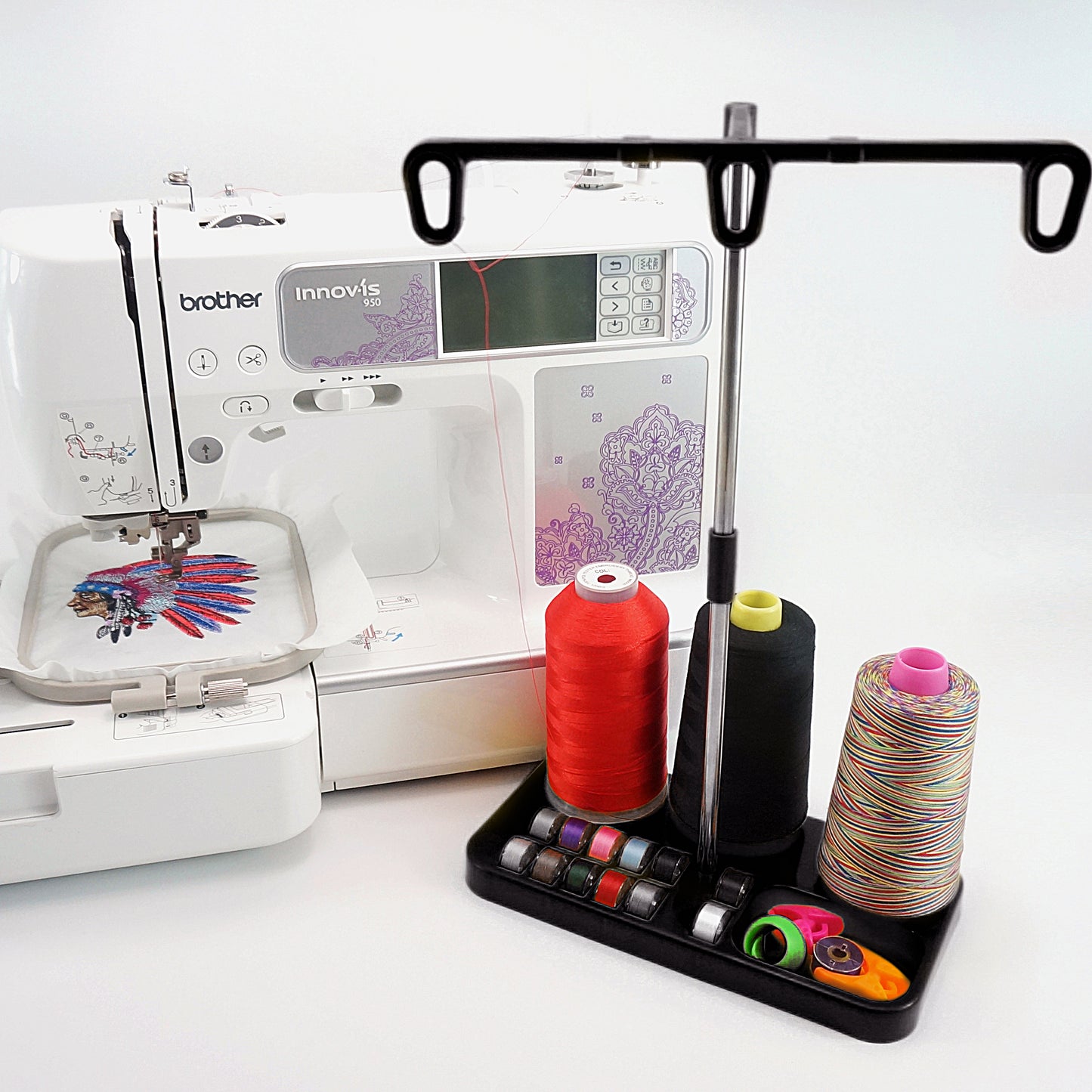 Light Weight Thread Stand -  Spools Holder for Domestic (Home-Base) Embroidery and Sewing Machines