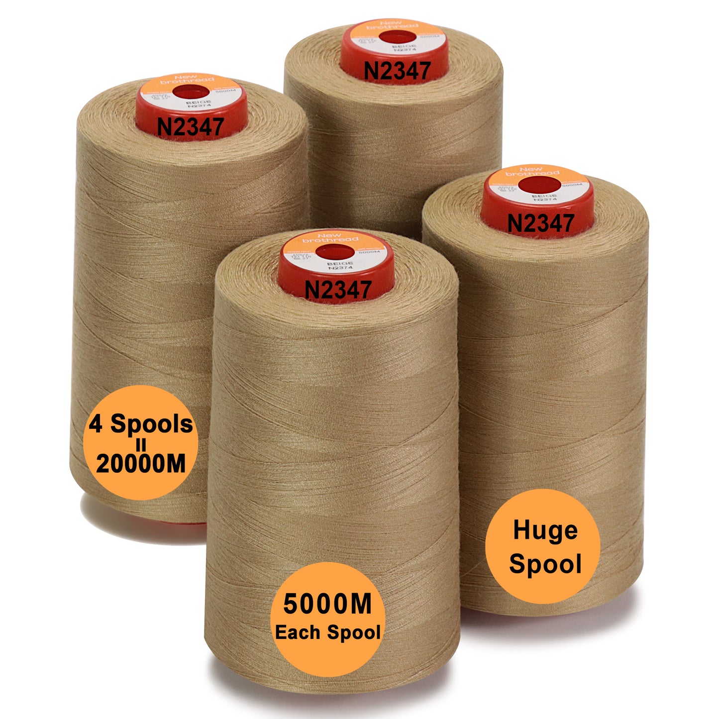 New brothread - 30 Options - Large Cones of 5500Y (5000M) Each All Purpose Spun Polyester Thread 40S/2 (Tex27) for Serger, Overlock, Quilting, Piecing and Sewing