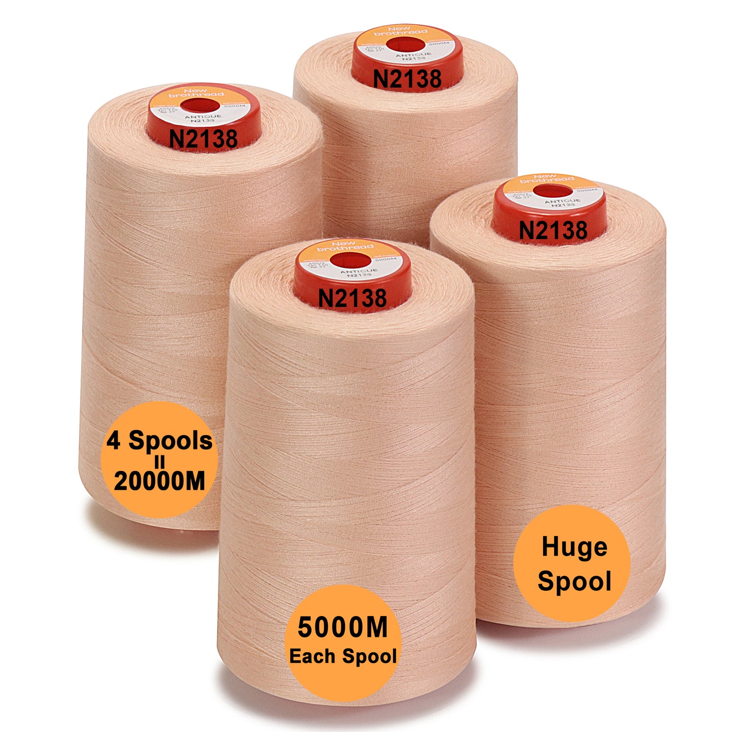New brothread - 30 Options - Large Cones of 5500Y (5000M) Each All Purpose Spun Polyester Thread 40S/2 (Tex27) for Serger, Overlock, Quilting, Piecing and Sewing