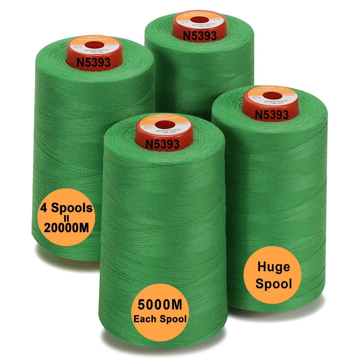 New brothread - 30 Options - Large Cones of 5500Y (5000M) Each All Purpose Spun Polyester Thread 40S/2 (Tex27) for Serger, Overlock, Quilting, Piecing and Sewing