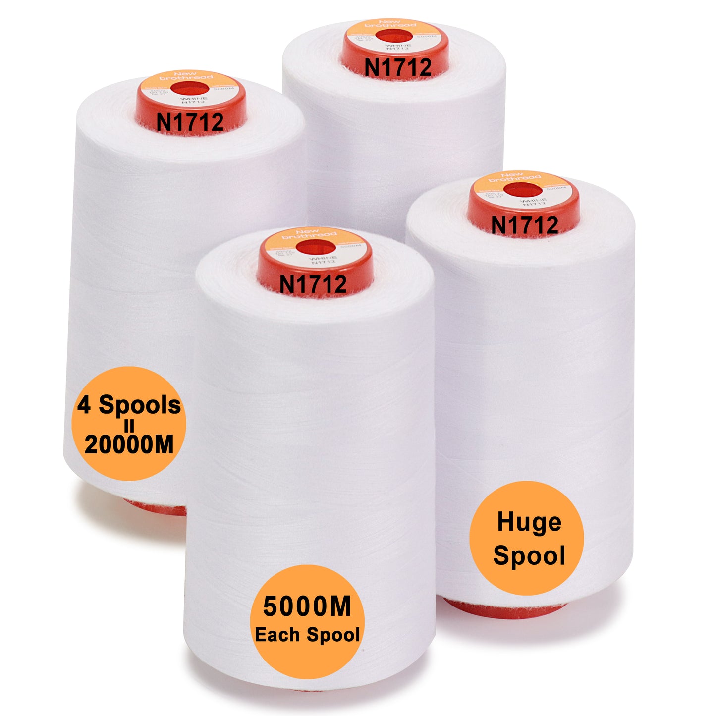 New brothread - 30 Options - Large Cones of 5500Y (5000M) Each All Purpose Spun Polyester Thread 40S/2 (Tex27) for Serger, Overlock, Quilting, Piecing and Sewing