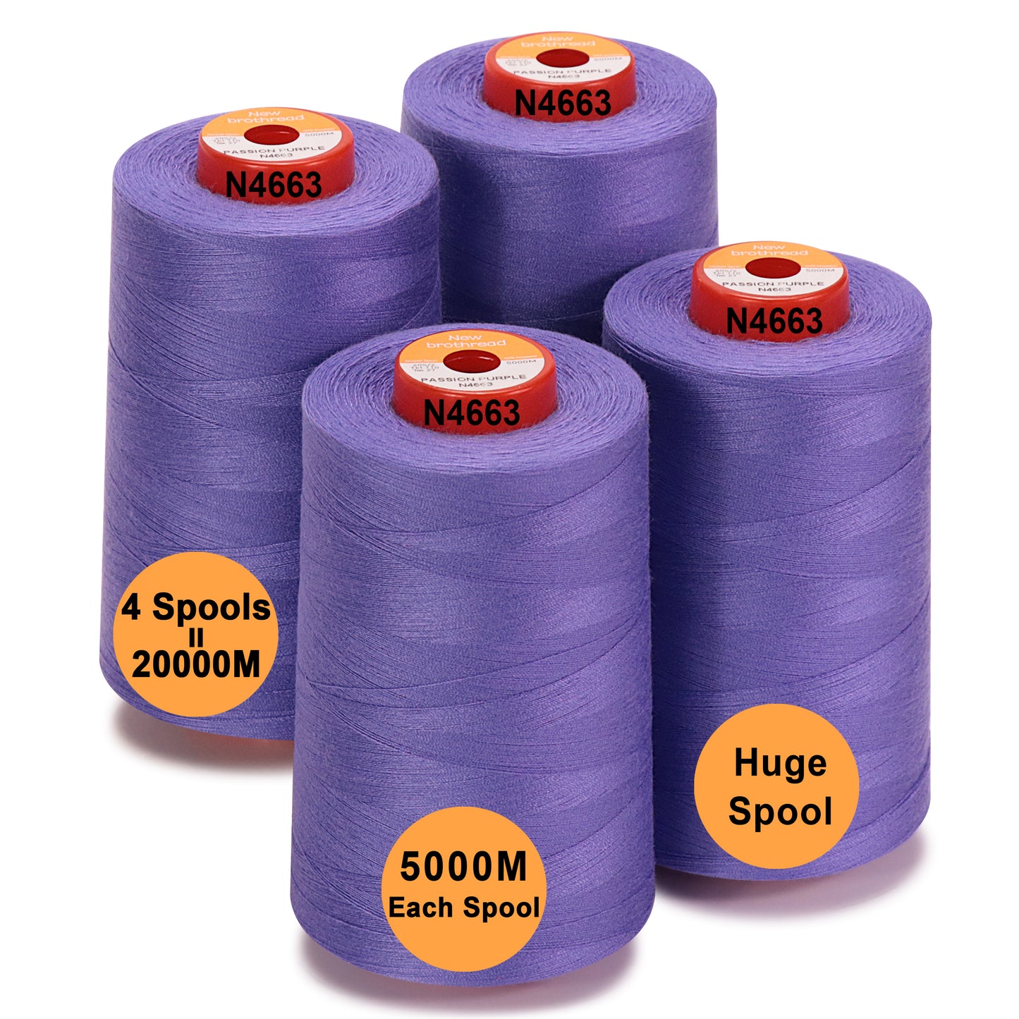 New brothread - 30 Options - Large Cones of 5500Y (5000M) Each All Purpose Spun Polyester Thread 40S/2 (Tex27) for Serger, Overlock, Quilting, Piecing and Sewing