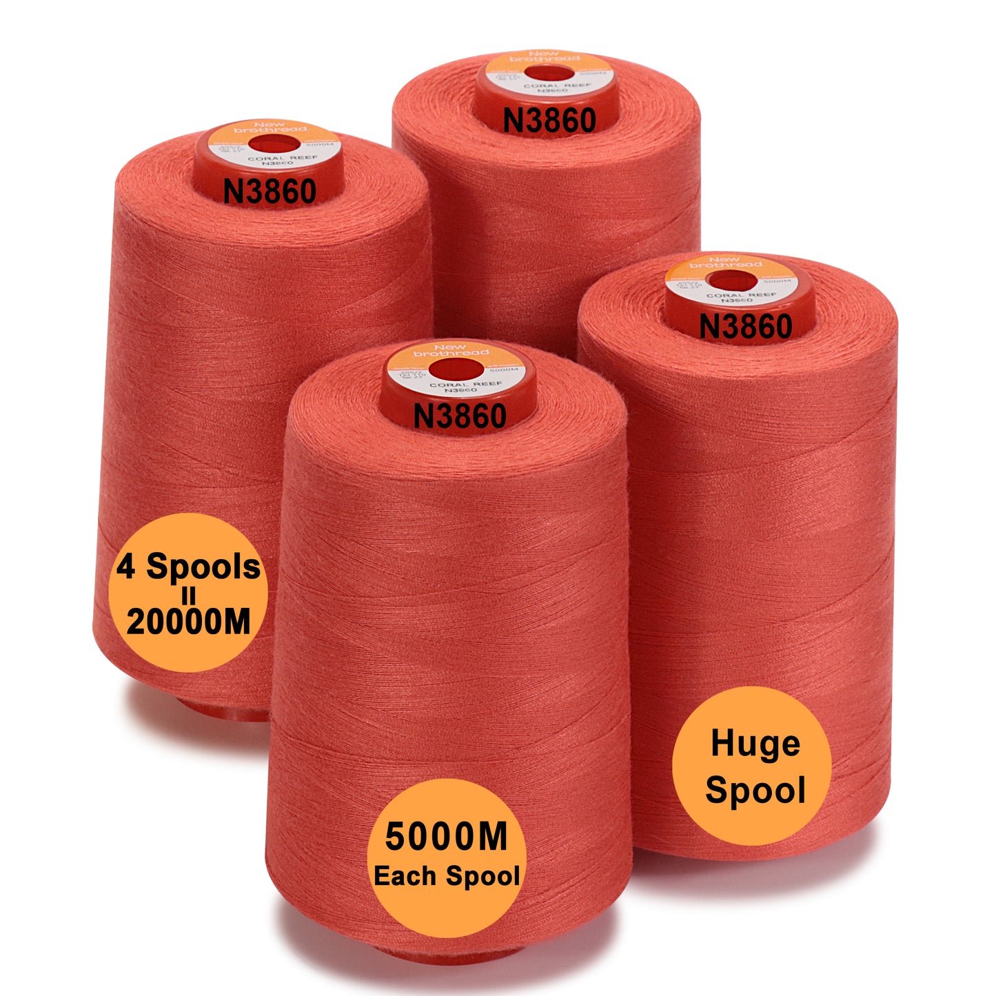 New brothread - 30 Options - Large Cones of 5500Y (5000M) Each All Purpose Spun Polyester Thread 40S/2 (Tex27) for Serger, Overlock, Quilting, Piecing and Sewing