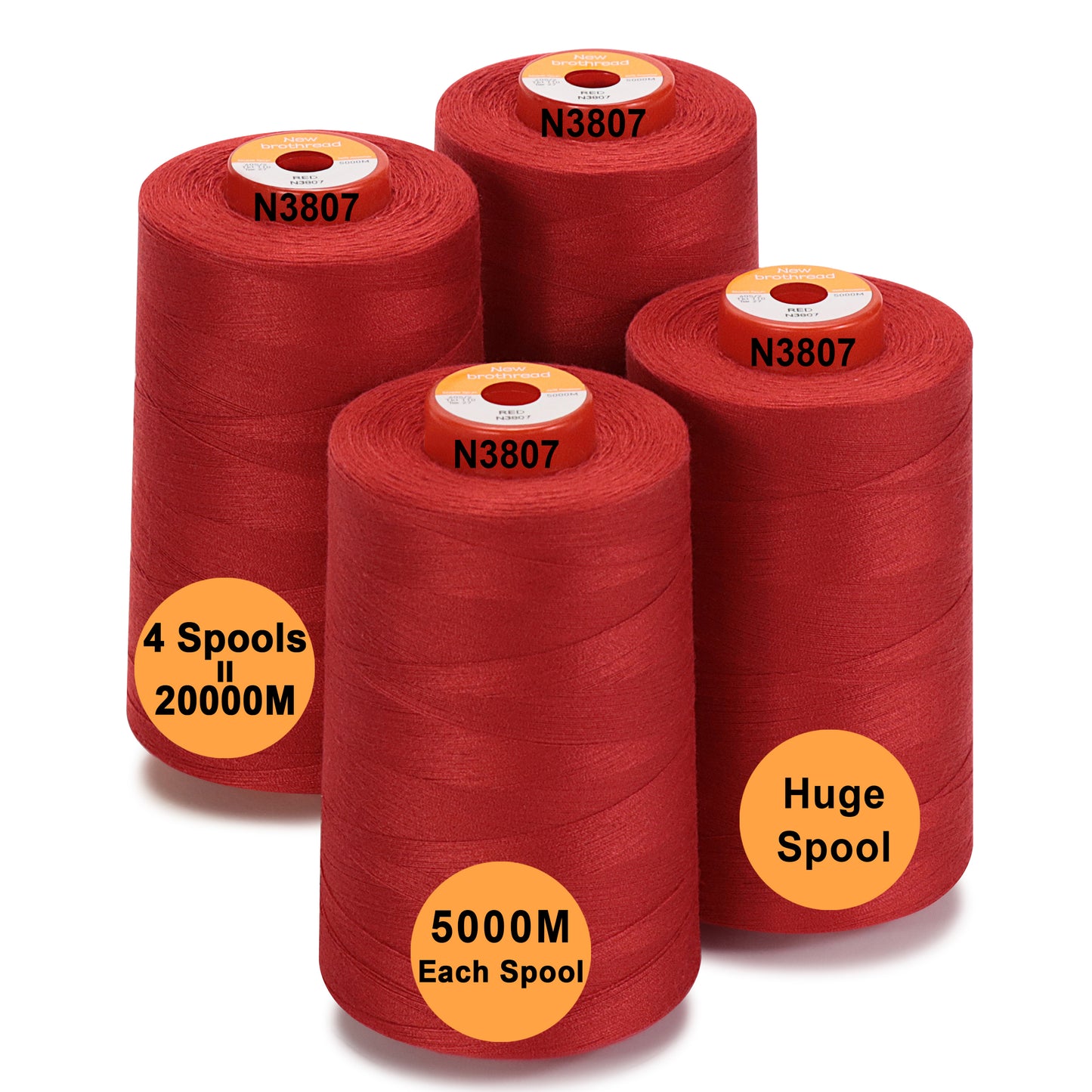 New brothread - 30 Options - Large Cones of 5500Y (5000M) Each All Purpose Spun Polyester Thread 40S/2 (Tex27) for Serger, Overlock, Quilting, Piecing and Sewing