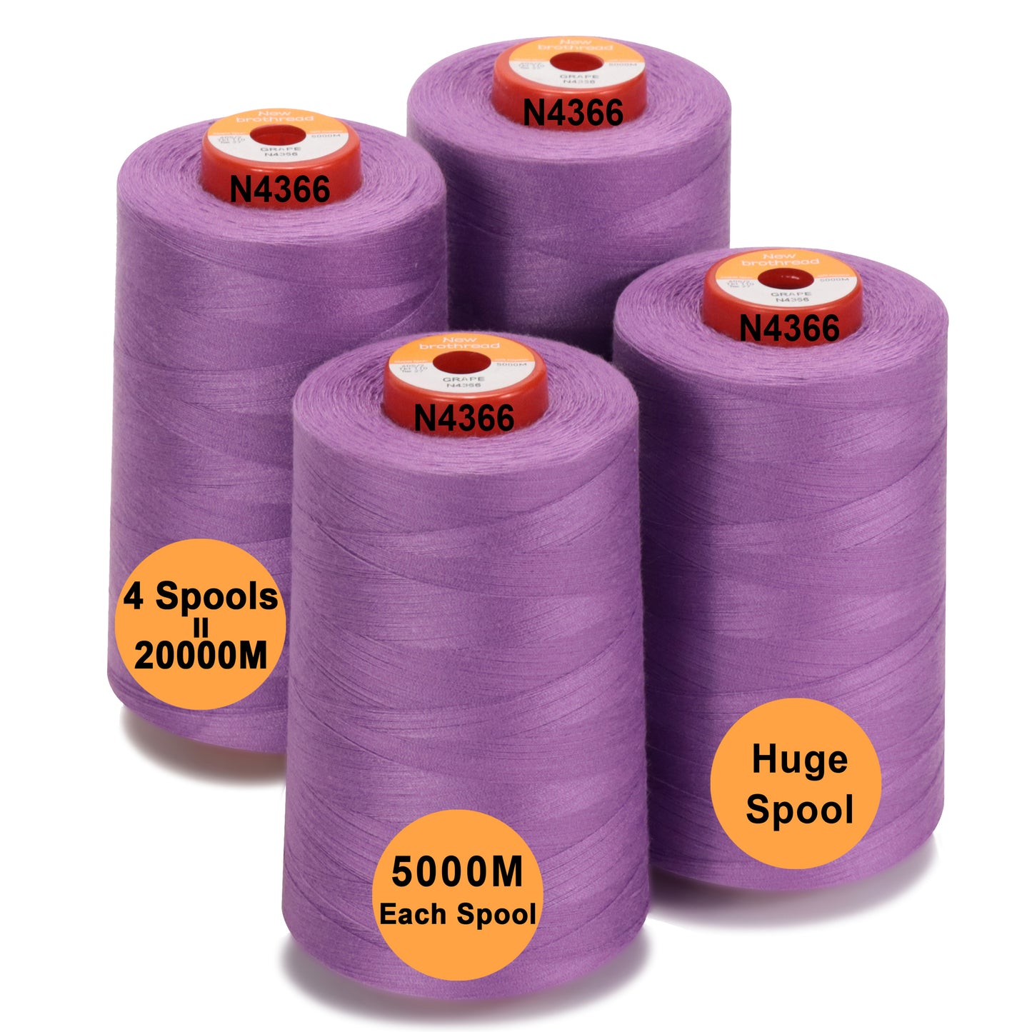 New brothread - 30 Options - Large Cones of 5500Y (5000M) Each All Purpose Spun Polyester Thread 40S/2 (Tex27) for Serger, Overlock, Quilting, Piecing and Sewing