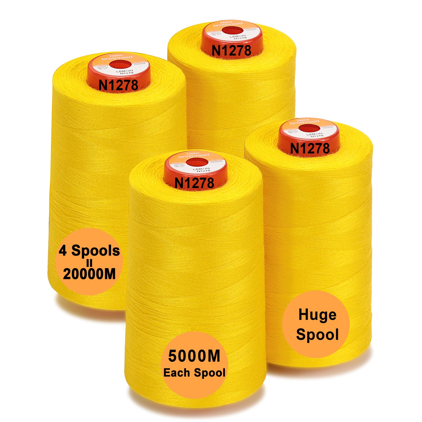 New brothread - 30 Options - Large Cones of 5500Y (5000M) Each All Purpose Spun Polyester Thread 40S/2 (Tex27) for Serger, Overlock, Quilting, Piecing and Sewing