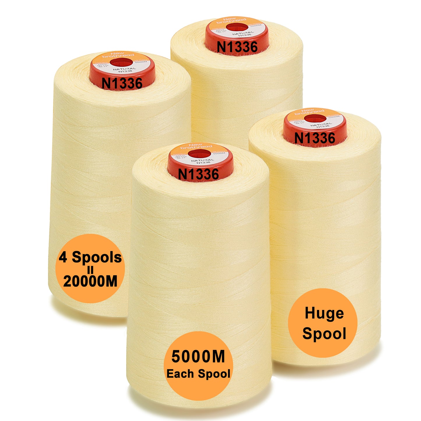 New brothread - 30 Options - Large Cones of 5500Y (5000M) Each All Purpose Spun Polyester Thread 40S/2 (Tex27) for Serger, Overlock, Quilting, Piecing and Sewing