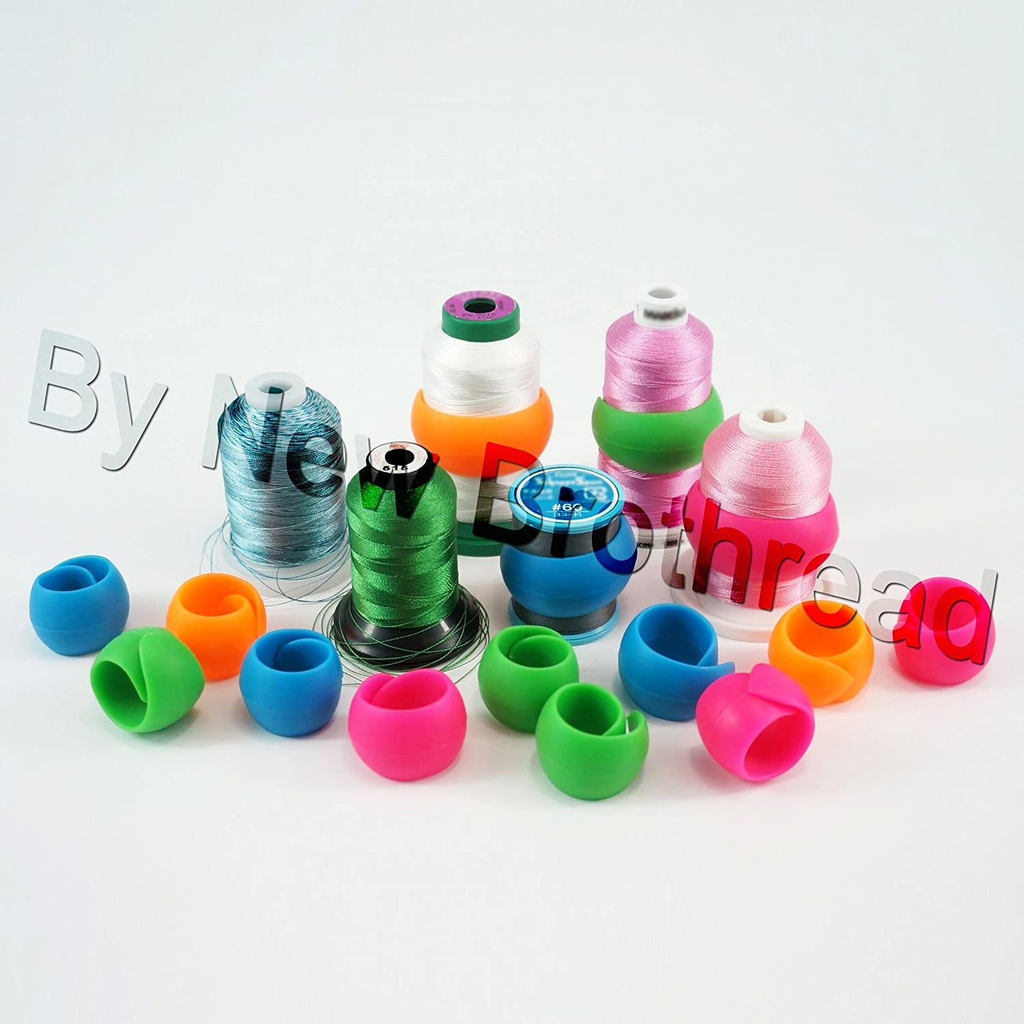 New Brothread Thread Spool Savers/Spool Huggers - Prevent Thread Tails from Unwinding - No Loose Ends for Sewing and Embroidery Machine Thread Spools