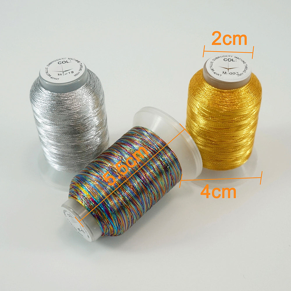 New Brothread Assorted Metallic Embroidery Machine Thread Kit 500M (550Y) Each