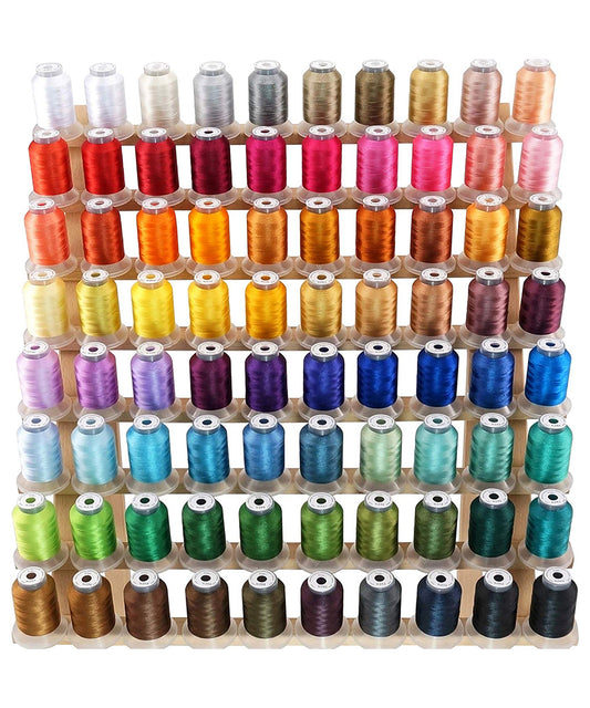 New brothread 80 Spools Polyester Embroidery Machine Thread Kit 500M (550Y) Each Spool - Colors Compatible with Janome and Robison-Anton Colors