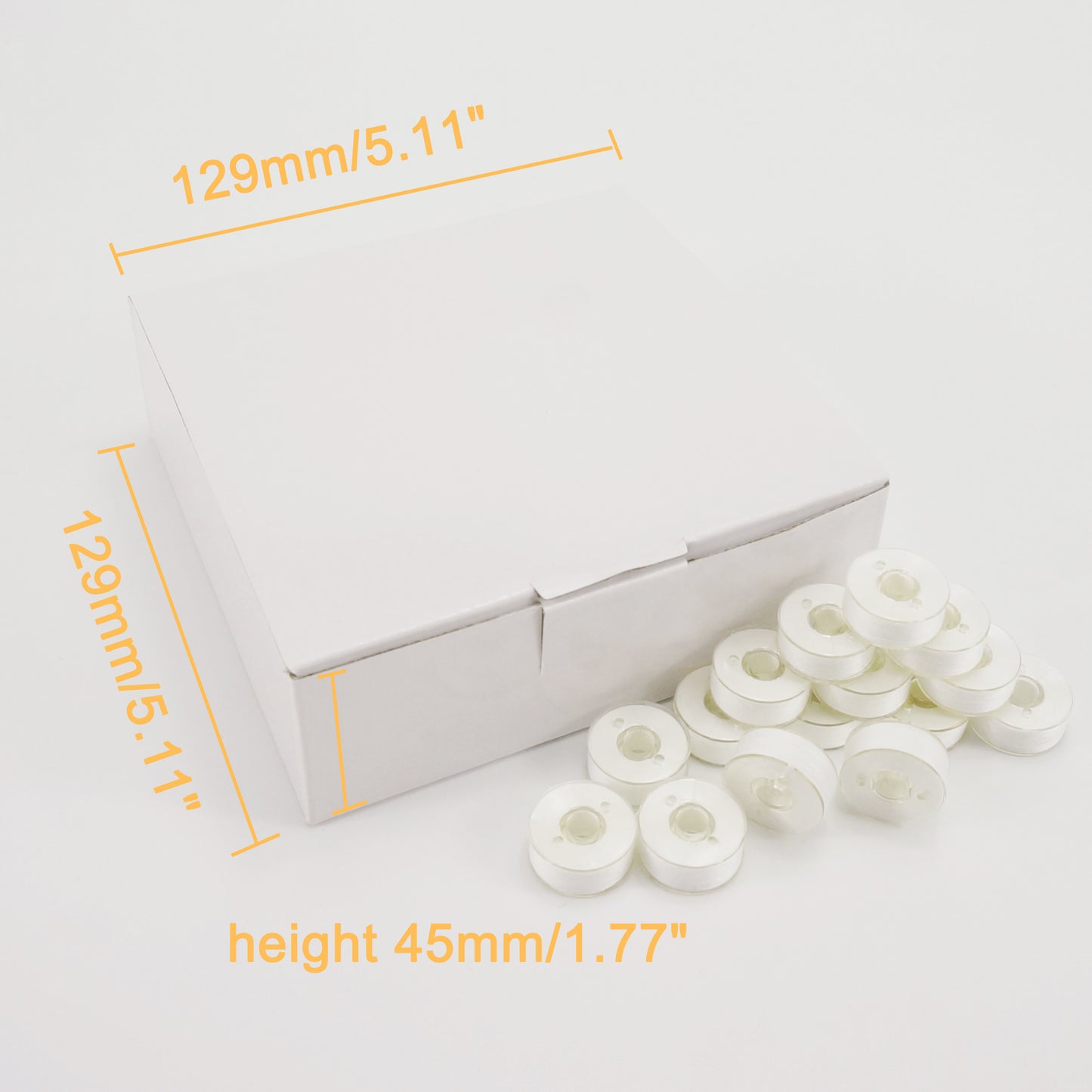New brothread 144pcs White 60S/2(90WT) Prewound Bobbin Thread Plastic Size L SA155 for Embroidery & Sewing Machine Polyester Thread