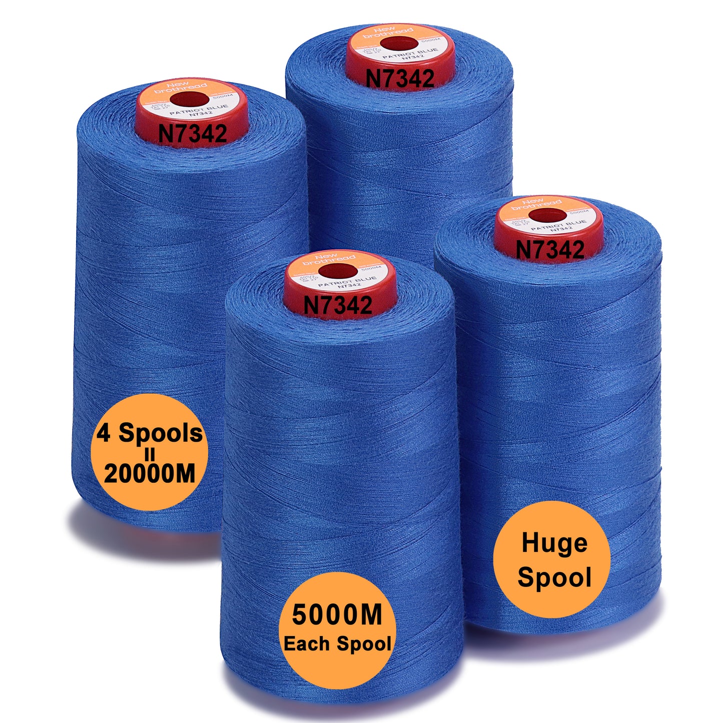 New brothread - 30 Options - Large Cones of 5500Y (5000M) Each All Purpose Spun Polyester Thread 40S/2 (Tex27) for Serger, Overlock, Quilting, Piecing and Sewing