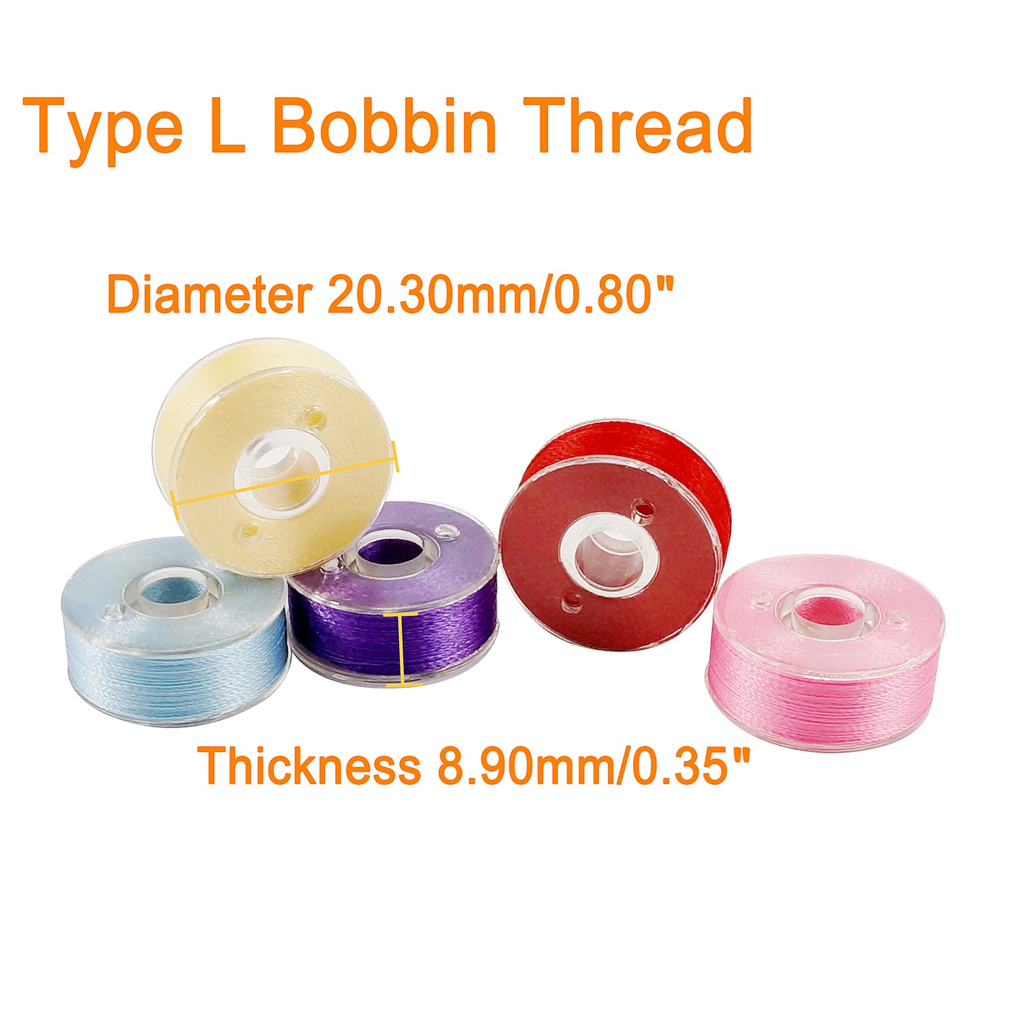 New brothread 144pcs White 60S/2(90WT) Prewound Bobbin Thread Plastic Size L SA155 for Embroidery & Sewing Machine Polyester Thread