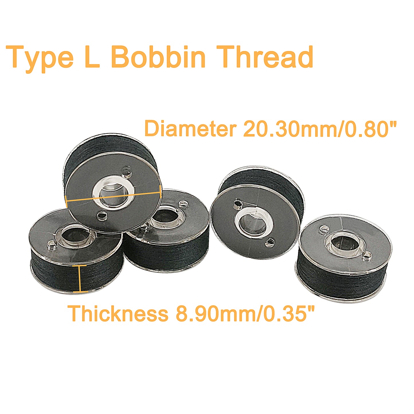 New brothread 144pcs White 60S/2(90WT) Prewound Bobbin Thread Plastic Size L SA155 for Embroidery & Sewing Machine Polyester Thread
