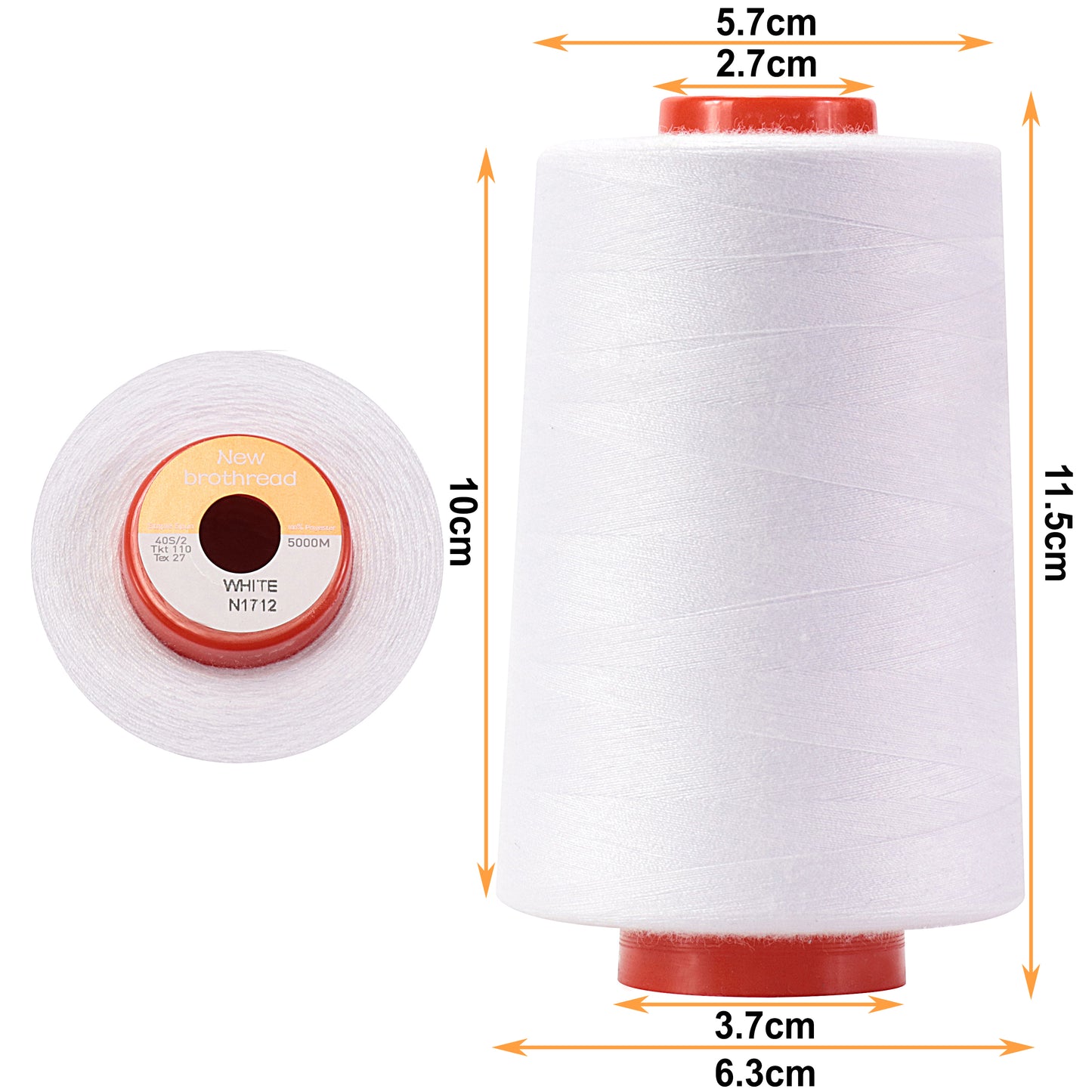 New brothread - 30 Options - Large Cones of 5500Y (5000M) Each All Purpose Spun Polyester Thread 40S/2 (Tex27) for Serger, Overlock, Quilting, Piecing and Sewing