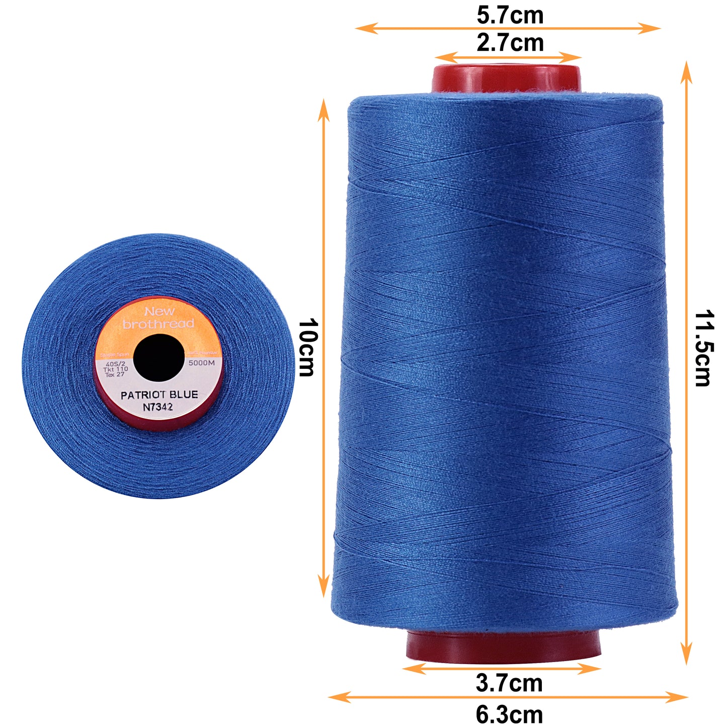 New brothread - 30 Options - Large Cones of 5500Y (5000M) Each All Purpose Spun Polyester Thread 40S/2 (Tex27) for Serger, Overlock, Quilting, Piecing and Sewing