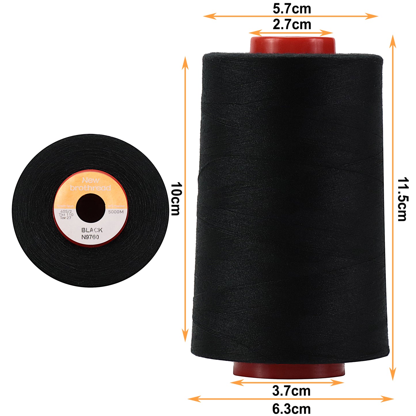 New brothread - 30 Options - Large Cones of 5500Y (5000M) Each All Purpose Spun Polyester Thread 40S/2 (Tex27) for Serger, Overlock, Quilting, Piecing and Sewing