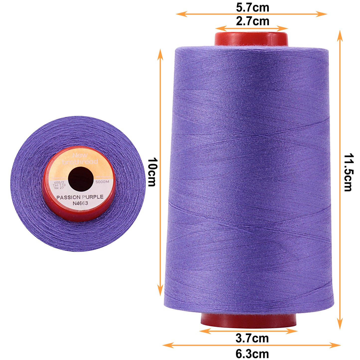New brothread - 30 Options - Large Cones of 5500Y (5000M) Each All Purpose Spun Polyester Thread 40S/2 (Tex27) for Serger, Overlock, Quilting, Piecing and Sewing