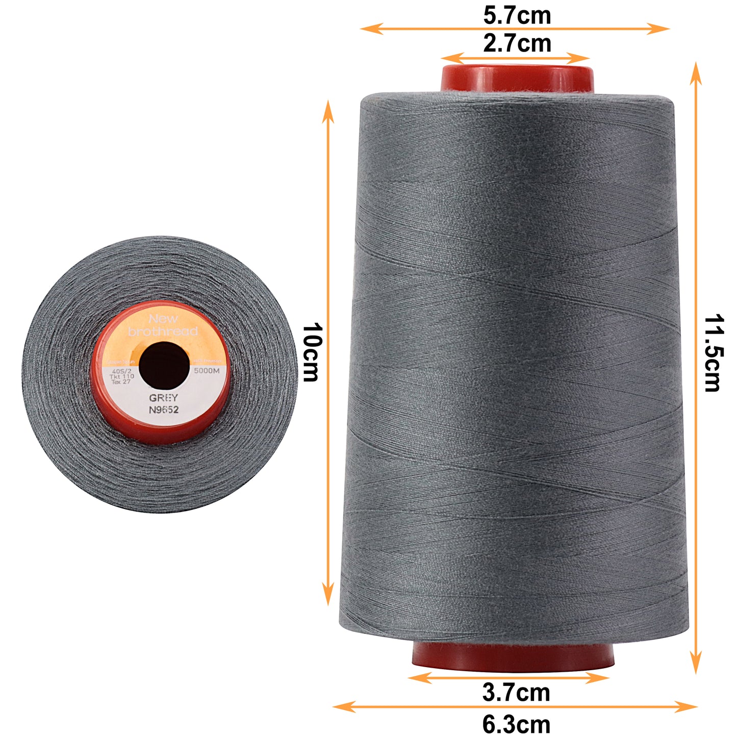 New brothread - 30 Options - Large Cones of 5500Y (5000M) Each All Purpose Spun Polyester Thread 40S/2 (Tex27) for Serger, Overlock, Quilting, Piecing and Sewing