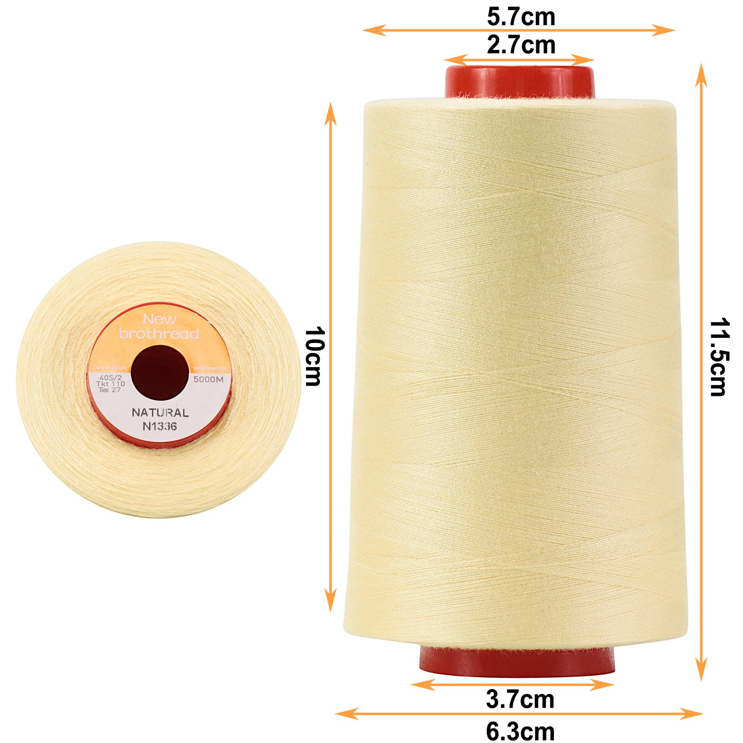 New brothread - 30 Options - Large Cones of 5500Y (5000M) Each All Purpose Spun Polyester Thread 40S/2 (Tex27) for Serger, Overlock, Quilting, Piecing and Sewing