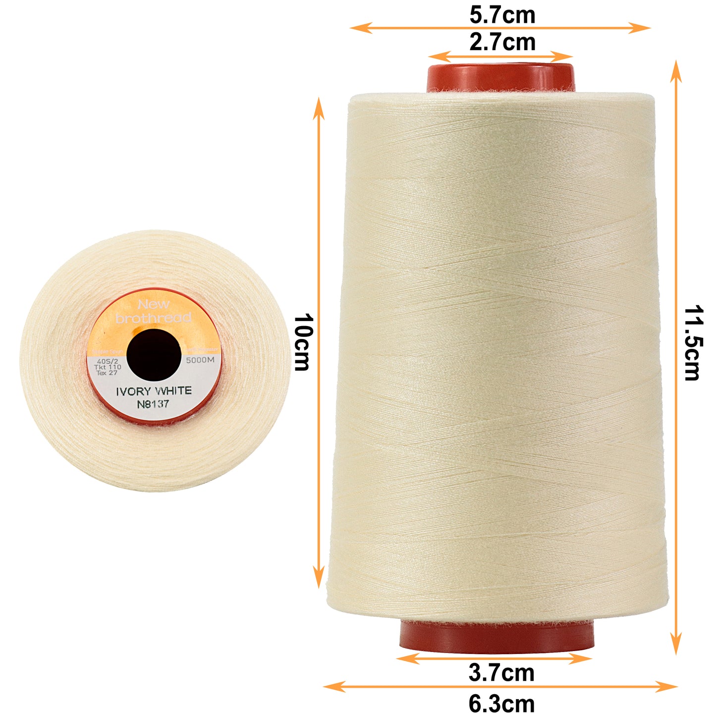 New brothread - 30 Options - Large Cones of 5500Y (5000M) Each All Purpose Spun Polyester Thread 40S/2 (Tex27) for Serger, Overlock, Quilting, Piecing and Sewing