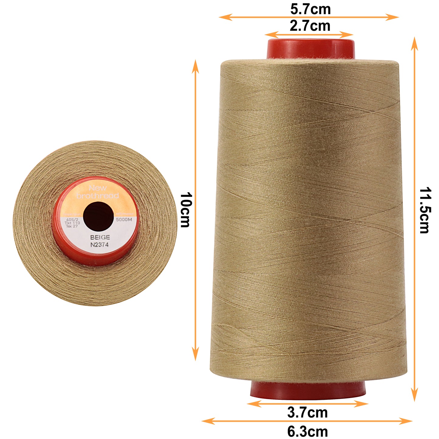 New brothread - 30 Options - Large Cones of 5500Y (5000M) Each All Purpose Spun Polyester Thread 40S/2 (Tex27) for Serger, Overlock, Quilting, Piecing and Sewing
